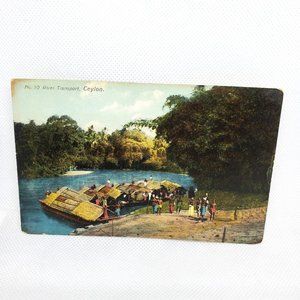 No 10 River Transport Ceylon Vintage Post Card